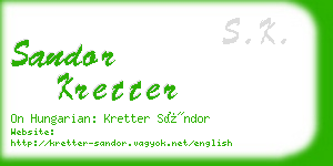 sandor kretter business card